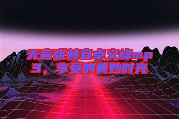 無言張赫宣卓義峰mp3，享受的美妙時光