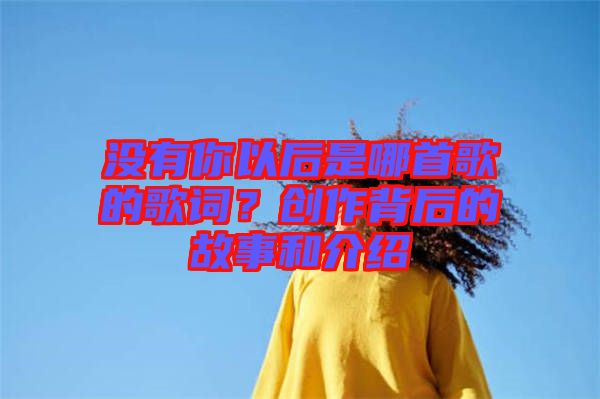 沒(méi)有你以后是哪首歌的歌詞？創(chuàng)作背后的故事和介紹