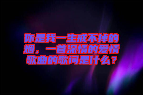 你是我一生戒不掉的煙，一首深情的愛情歌曲的歌詞是什么？