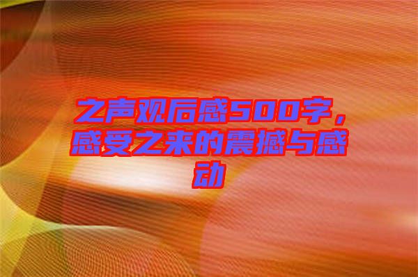 之聲觀后感500字，感受之來的震撼與感動(dòng)