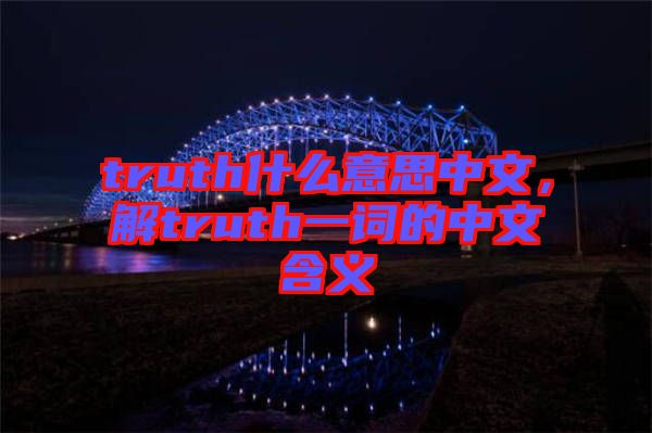 truth什么意思中文，解truth一詞的中文含義