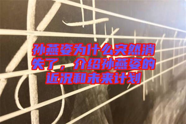 孫燕姿為什么突然消失了，介紹孫燕姿的近況和未來計劃
