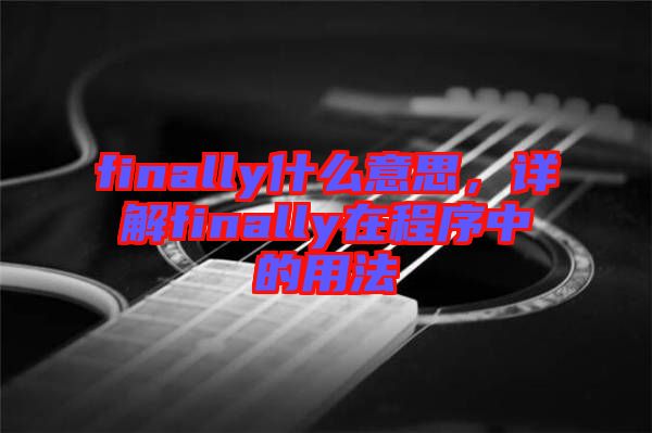 finally什么意思，詳解finally在程序中的用法