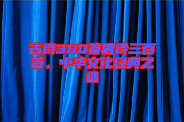 古詩300首唐詩三百首，中華文化經(jīng)典之選