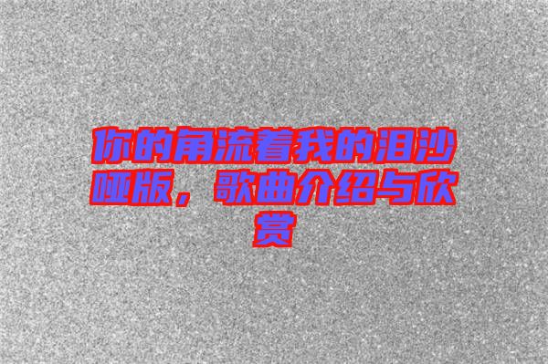 你的角流著我的淚沙啞版，歌曲介紹與欣賞