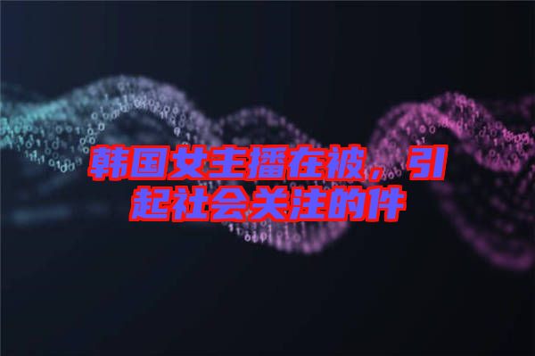 韓國女主播在被，引起社會(huì)關(guān)注的件