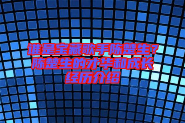誰是寶藏歌手陳楚生？陳楚生的才華和成長經(jīng)歷介紹