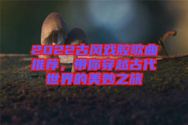 2022古風戲腔歌曲推薦，帶你穿越古代世界的美妙之旅
