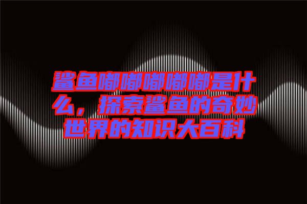 鯊魚嘟嘟嘟嘟嘟是什么，探索鯊魚的奇妙世界的知識大百科
