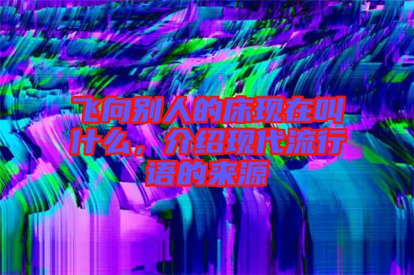 飛向別人的床現(xiàn)在叫什么，介紹現(xiàn)代流行語(yǔ)的來(lái)源