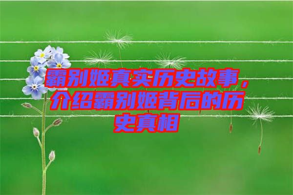 霸別姬真實(shí)歷史故事，介紹霸別姬背后的歷史真相