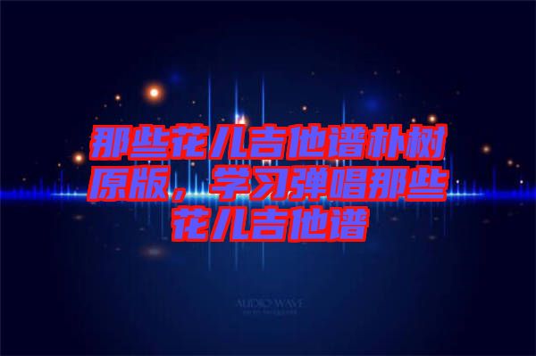 那些花兒吉他譜樸樹原版，學習彈唱那些花兒吉他譜