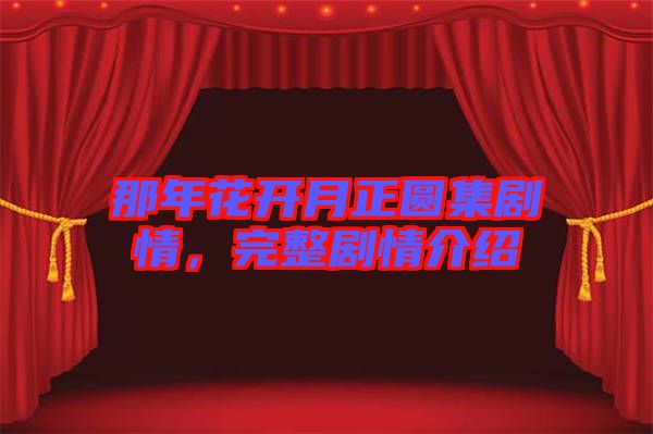 那年花開月正圓集劇情，完整劇情介紹