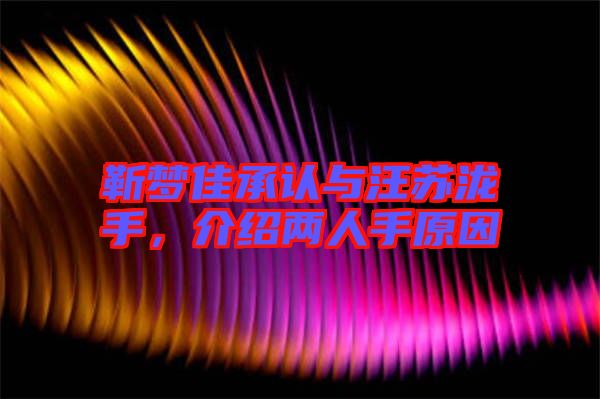 靳夢佳承認與汪蘇瀧手，介紹兩人手原因